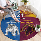 Custom Broncos-Bulldogs Round Carpet NRL Tribal Half Style