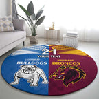 Custom Broncos-Bulldogs Round Carpet NRL Tribal Half Style