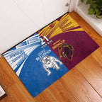 Custom Broncos-Bulldogs Rubber Doormat NRL Tribal Half Style