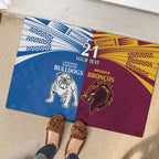 Custom Broncos-Bulldogs Rubber Doormat NRL Tribal Half Style