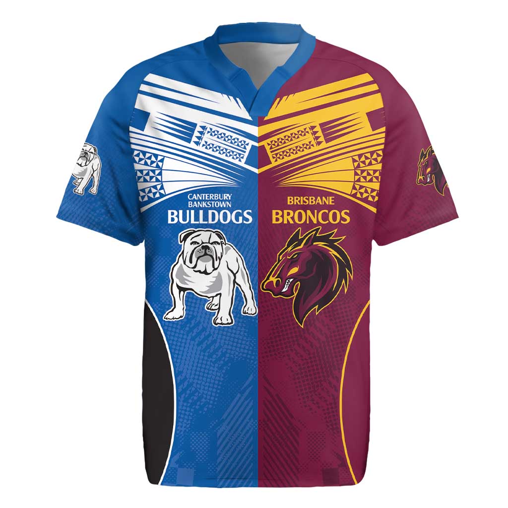 Custom Broncos-Bulldogs Rugby Jersey NRL Tribal Half Style