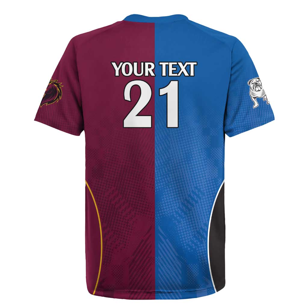 Custom Broncos-Bulldogs Rugby Jersey NRL Tribal Half Style