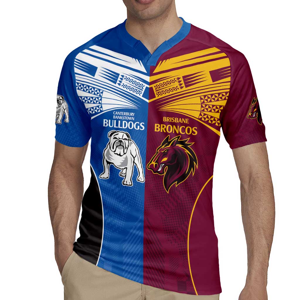 Custom Broncos-Bulldogs Rugby Jersey NRL Tribal Half Style
