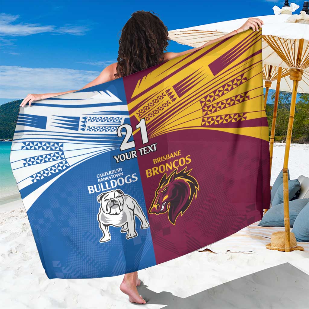 Custom Broncos-Bulldogs Sarong NRL Tribal Half Style