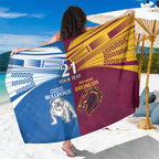 Custom Broncos-Bulldogs Sarong NRL Tribal Half Style