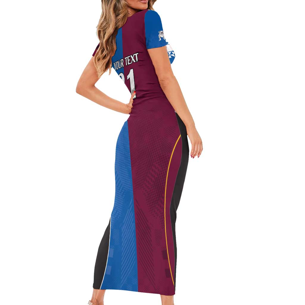 Custom Broncos-Bulldogs Short Sleeve Bodycon Dress NRL Tribal Half Style