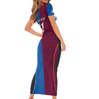 Custom Broncos-Bulldogs Short Sleeve Bodycon Dress NRL Tribal Half Style