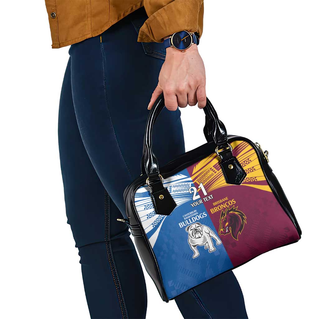 Custom Broncos-Bulldogs Shoulder Handbag NRL Tribal Half Style