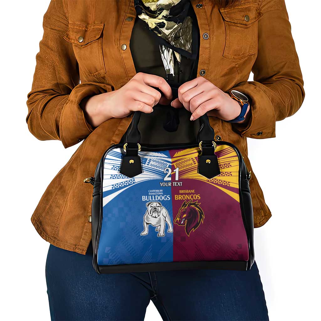 Custom Broncos-Bulldogs Shoulder Handbag NRL Tribal Half Style