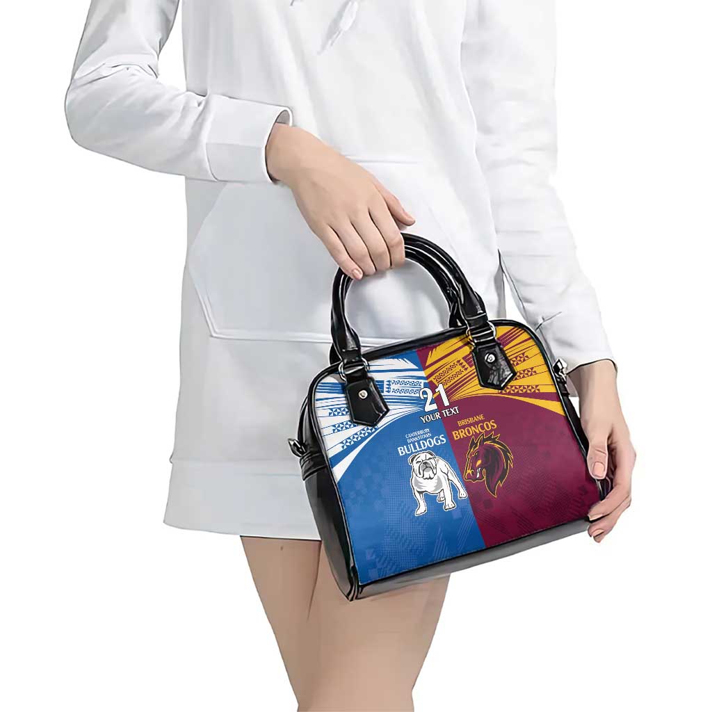 Custom Broncos-Bulldogs Shoulder Handbag NRL Tribal Half Style
