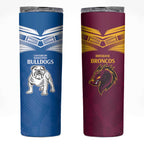 Custom Broncos-Bulldogs Skinny Tumbler NRL Tribal Half Style