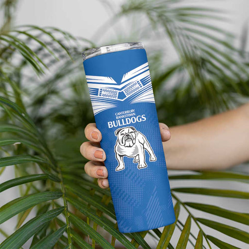 Custom Broncos-Bulldogs Skinny Tumbler NRL Tribal Half Style