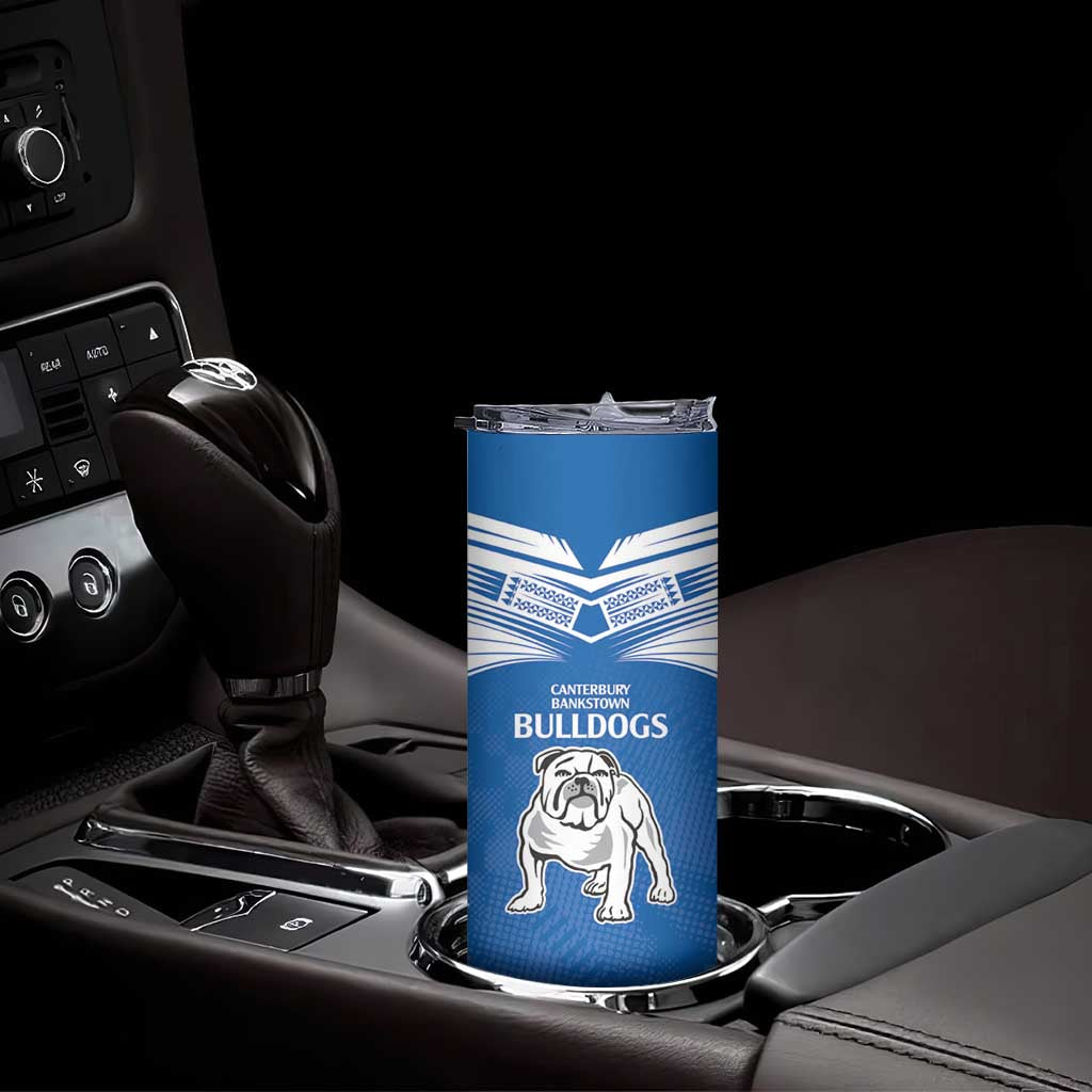 Custom Broncos-Bulldogs Skinny Tumbler NRL Tribal Half Style