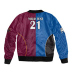 Custom Broncos-Bulldogs Sleeve Zip Bomber Jacket NRL Tribal Half Style