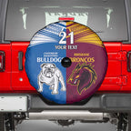 Custom Broncos-Bulldogs Spare Tire Cover NRL Tribal Half Style