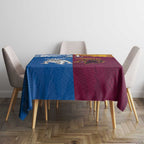 Custom Broncos-Bulldogs Tablecloth NRL Tribal Half Style