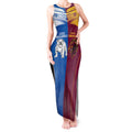 Custom Broncos-Bulldogs Tank Maxi Dress NRL Tribal Half Style