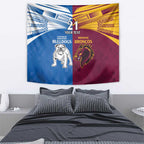 Custom Broncos-Bulldogs Tapestry NRL Tribal Half Style