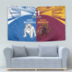 Custom Broncos-Bulldogs Tapestry NRL Tribal Half Style
