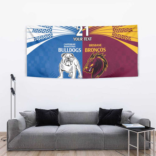 Custom Broncos-Bulldogs Tapestry NRL Tribal Half Style
