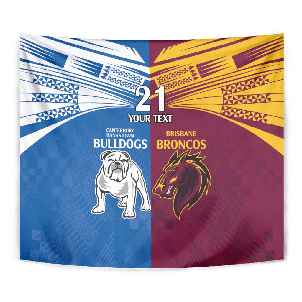 Custom Broncos-Bulldogs Tapestry NRL Tribal Half Style