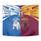 Custom Broncos-Bulldogs Tapestry NRL Tribal Half Style