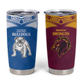 Custom Broncos-Bulldogs Tumbler Cup NRL Tribal Half Style