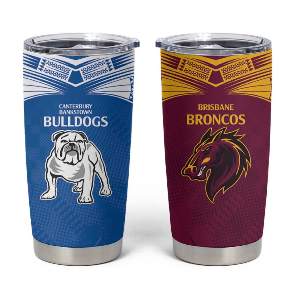 Custom Broncos-Bulldogs Tumbler Cup NRL Tribal Half Style