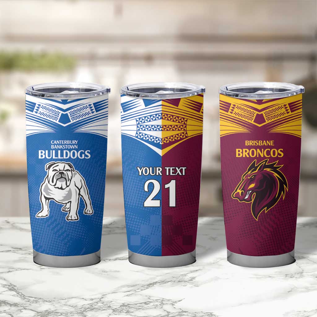 Custom Broncos-Bulldogs Tumbler Cup NRL Tribal Half Style