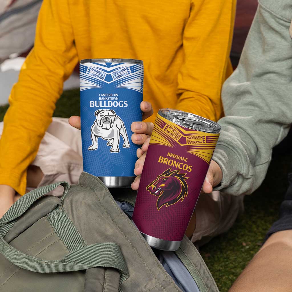 Custom Broncos-Bulldogs Tumbler Cup NRL Tribal Half Style