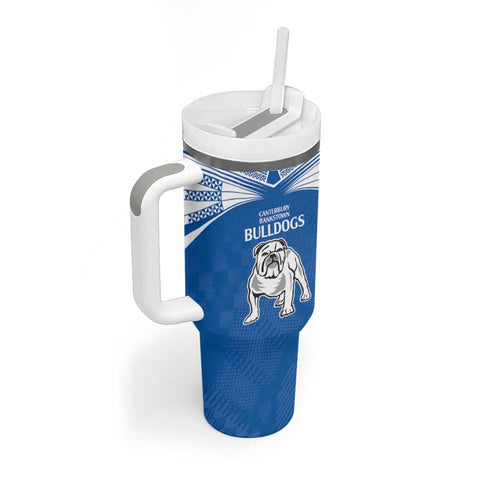 Custom Broncos-Bulldogs Tumbler With Handle NRL Tribal Half Style