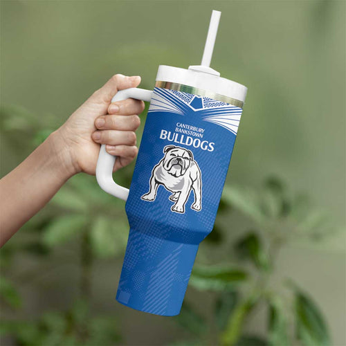 Custom Broncos-Bulldogs Tumbler With Handle NRL Tribal Half Style