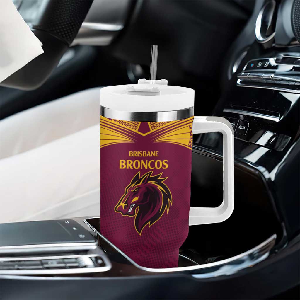 Custom Broncos-Bulldogs Tumbler With Handle NRL Tribal Half Style