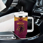 Custom Broncos-Bulldogs Tumbler With Handle NRL Tribal Half Style