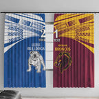 Custom Broncos-Bulldogs Window Curtain NRL Tribal Half Style