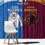 Custom Broncos-Bulldogs Window Curtain NRL Tribal Half Style