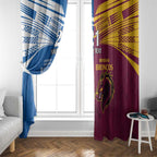 Custom Broncos-Bulldogs Window Curtain NRL Tribal Half Style