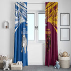 Custom Broncos-Bulldogs Window Curtain NRL Tribal Half Style