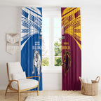 Custom Broncos-Bulldogs Window Curtain NRL Tribal Half Style