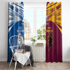 Custom Broncos-Bulldogs Window Curtain NRL Tribal Half Style