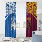 Custom Broncos-Bulldogs Window Curtain NRL Tribal Half Style