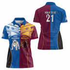 Custom Broncos-Bulldogs Women Polo Shirt NRL Tribal Half Style