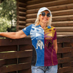 Custom Broncos-Bulldogs Women Polo Shirt NRL Tribal Half Style
