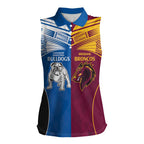 Custom Broncos-Bulldogs Women Sleeveless Polo Shirt NRL Tribal Half Style