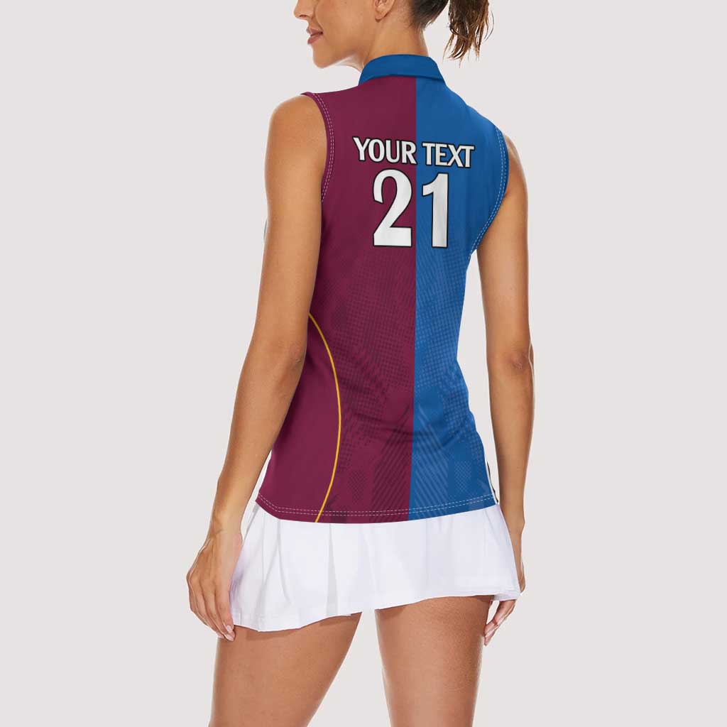 Custom Broncos-Bulldogs Women Sleeveless Polo Shirt NRL Tribal Half Style