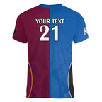 Custom Broncos-Bulldogs Women V-Neck T-Shirt NRL Tribal Half Style