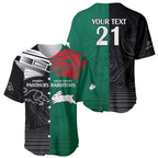 Custom Rabbitohs-Panthers Baseball Jersey NRL Tribal Half Style