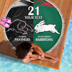 Custom Rabbitohs-Panthers Beach Blanket NRL Tribal Half Style