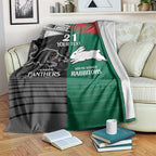 Custom Rabbitohs-Panthers Blanket NRL Tribal Half Style