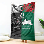 Custom Rabbitohs-Panthers Blanket NRL Tribal Half Style